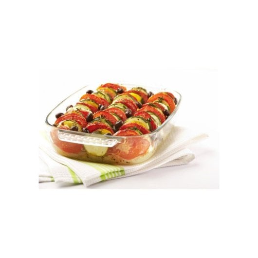 Fuente Rectangular Pyrex De Vidrio Con Asas, 35 X 23 Cm