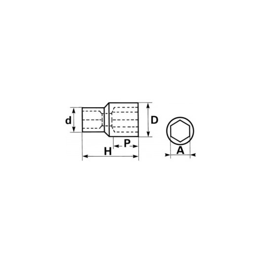 Douille SAM Outillage SH-12 1/2" 6 Pans 12 mm Chrome-Vanadium