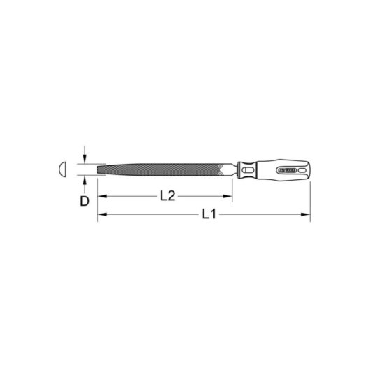 Râpe à bois KS TOOLS Demi-ronde Bâtarde 250 mm Acier Spécial Manche