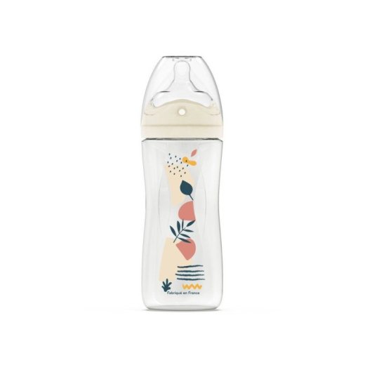 Biberon Anti-colique Biomimétique Dodie 330 Ml, Tétine Multi-perforée Flow 3, Rose