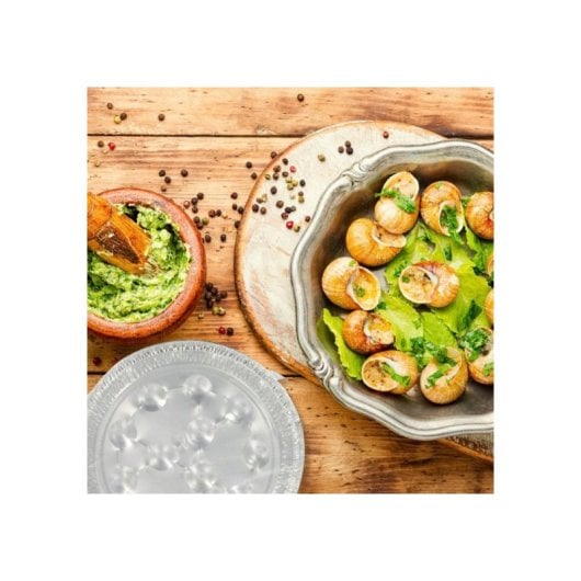 Fackelmann Set 2 X 10 Bandejas De Aluminio Para Escargots, 17,5 Cm, Redondas, Aptas Para Horno, Gris