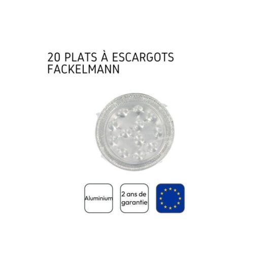 Fackelmann Set 2 X 10 Bandejas De Aluminio Para Escargots, 17,5 Cm, Redondas, Aptas Para Horno, Gris