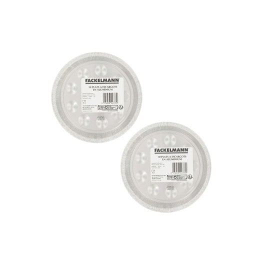 Fackelmann Set 2 X 10 Bandejas De Aluminio Para Escargots, 17,5 Cm, Redondas, Aptas Para Horno, Gris