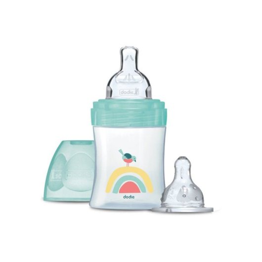 Biberão Dodie 150 ml Anti-cólicas Kit Nascimento 2 Tetinas 0-6 Meses