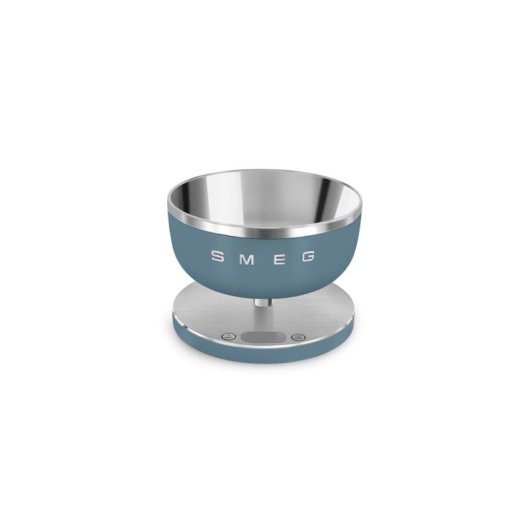 Smeg Ksc01sbmww Báscula De Cocina Electrónica Blue Storm Mate, 5 Kg / 1 G, Cuenco De Acero Inoxidable Extraíble, Función De Tara Y Display Led Blanco