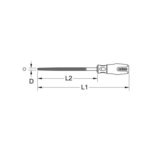 Lime Ronde Bâtarde KS TOOLS 250 mm Manche Ergonomique