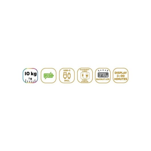 Báscula De Cocina Electrónica Little Balance Lb 8712 10 Kg Usb Acabado Madera