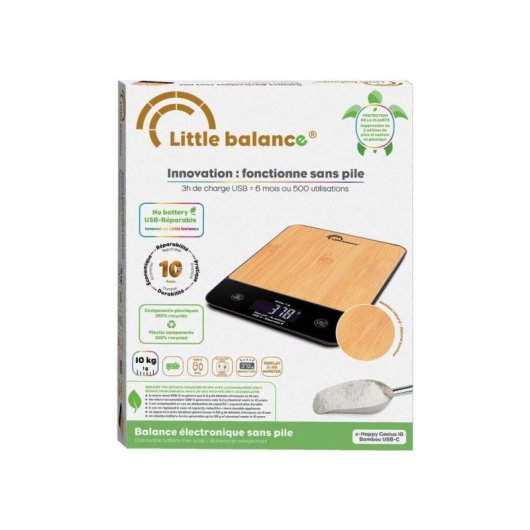 Báscula De Cocina Electrónica Little Balance Lb 8712 10 Kg Usb Acabado Madera
