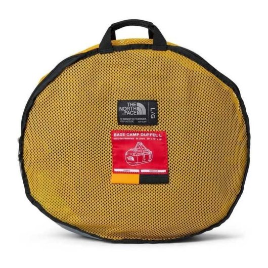 The North Face Base Camp Duffel L 95l Summit Gold/black, Bolsa De Viaje Y Deporte Con Correas Tipo Mochila, Tejido Resistente Y Cierre Superior