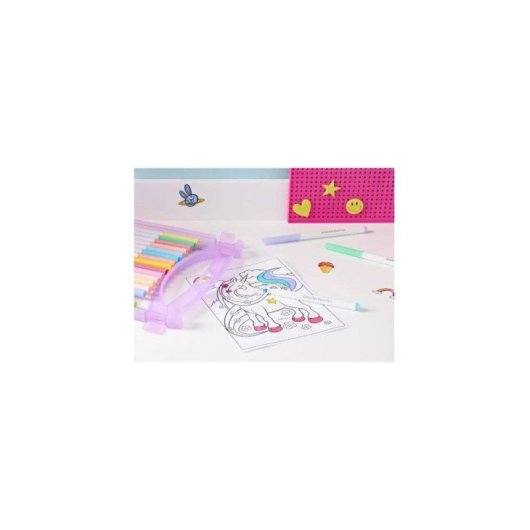 Rotuladores De Fieltro Lavables Crayola Create & Color, 65 Unidades Pastel, Punta Cónica, Estuche Morado Y Hojas Para Colorear, Recomendado +4 Años