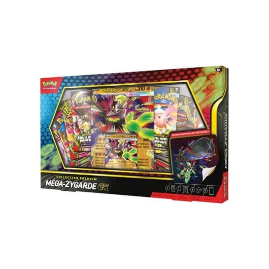 Pokémon Tcg Collection Premium Box 2026 Mega-zygarde Ex, Caja Coleccionista Con Ventana De Cartas, Diseño Con Franja Inferior Negra Y Marcado Ce