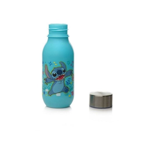 Thermobaby Lilo & Stitch Botella De Agua Térmica Infantil 430 Ml Azul Sin Bpa, Doble Pared, Tapa Hermética De Rosca, Asa Ergonómica