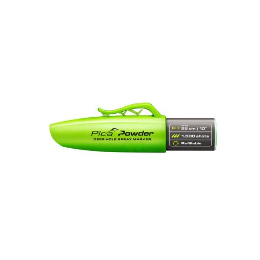 Pica Powder 2020 – Marqueur De Perçage Profond Sans Contact Rechargeable, Poudre Vert Fluorescent, Portée Jusqu’à 25 Cm, Buse 360°