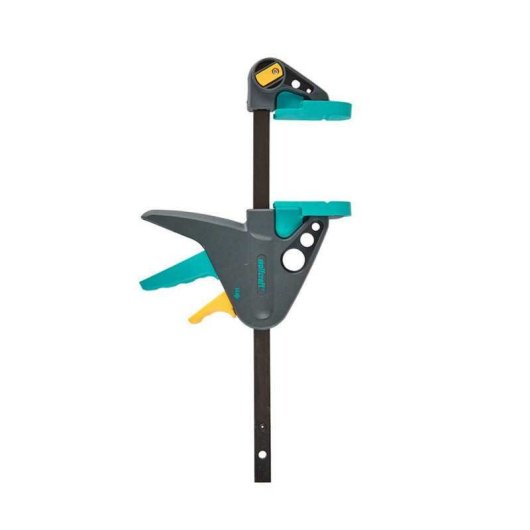 Wolfcraft Ehz Pro Abrazadera/esparcidor De Una Mano 65 Mm De Proyección, Fuerza Hasta 90 Kg, Apertura Hasta 150 Mm, Carril Ranurado