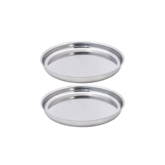 Vassoio Fackelmann Acciaio Inox Rotondo 34,7 cm Set 2 Pezzi