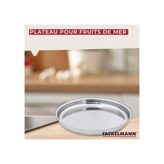 Vassoio Fackelmann Acciaio Inox Rotondo 34,7 cm Set 2 Pezzi