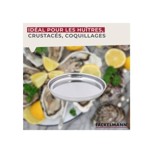 Vassoio Fackelmann Acciaio Inox Rotondo 34,7 cm Set 2 Pezzi