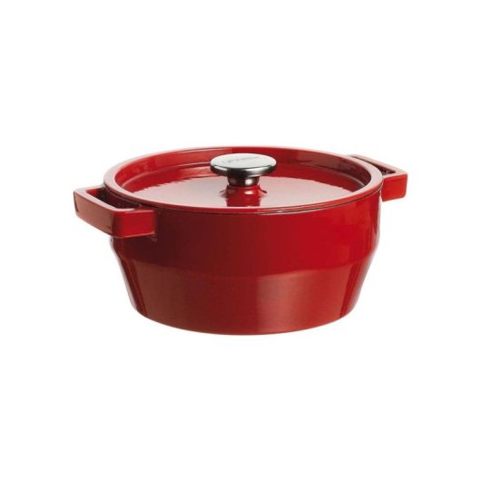 Cocotte Pyrex Slowcook Redonda 24 Cm Roja De Acero Esmaltado, 3,6 L, Apta Para Inducción Y Horno