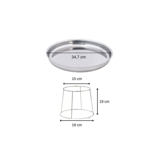 Vassoio Fackelmann Set Frutti di Mare Acciaio Inox Supporto Cromato 34,7 cm
