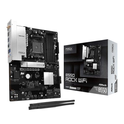 Placa Base ASRock B550 Rock WiFi B550 AM4 DDR4 ATX WiFi 6E PCIe 4.0 CrossFireX
