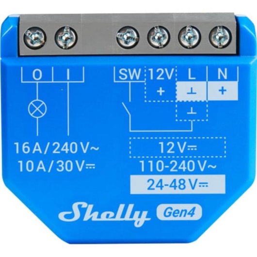 WLAN-Relais Shelly 1 Gen4 Zigbee Bluetooth Lichtsteuerung Einbau