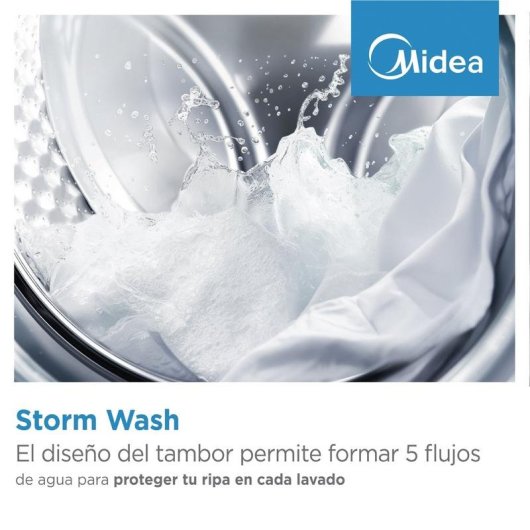 Máquina de Lavar Roupa Midea 9 Kg 15 Programas Classe A Branco Domótica Display