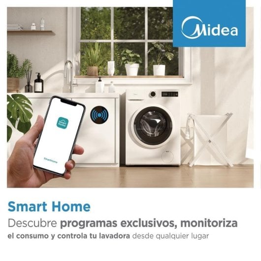 Máquina de Lavar Roupa Midea 9 Kg 15 Programas Classe A Branco Domótica Display
