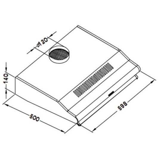 Campana extractora Respekta CH 1259 IXCN Air évacuation 60cm LED