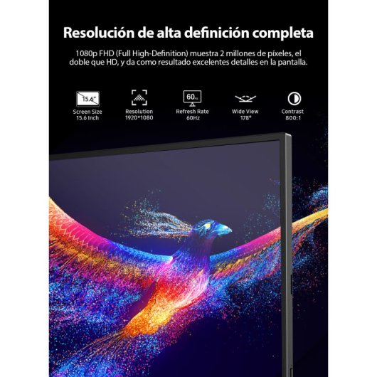 Monitor Uperfect 15,6" FullHD IPS Multitáctil USB-C Mini HDMI Portátil