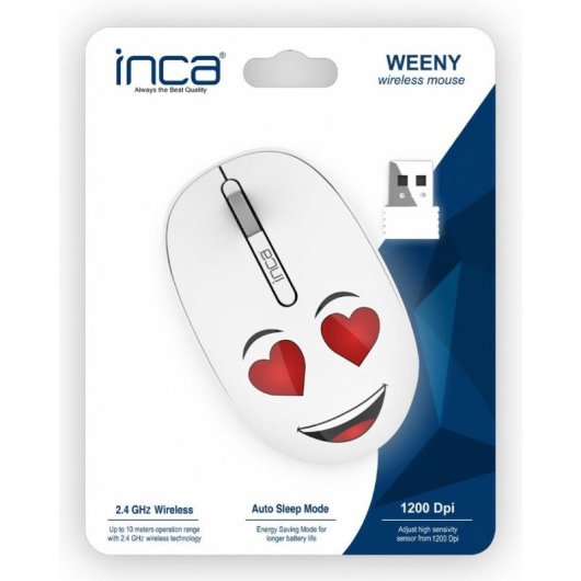 Ratón Inca IWM-245RB Ambidextro RF inalámbrico 1200 DPI Blanco