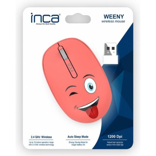 Ratón Inca IWM-245RT inalámbrico 1200 DPI ambidiestro naranja