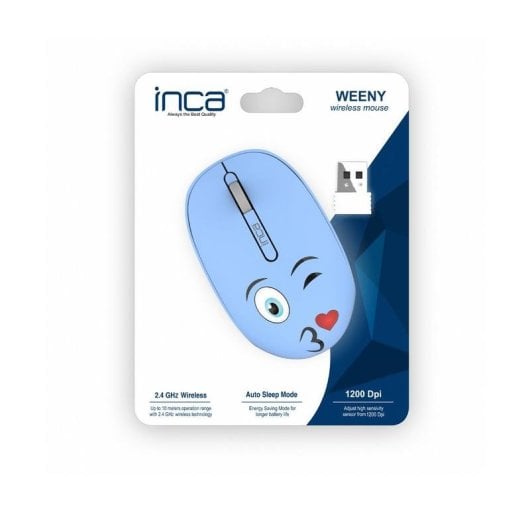 Ratón Inca IWM-245RM inalámbrico 1200 DPI ambidextro azul con receptor nano