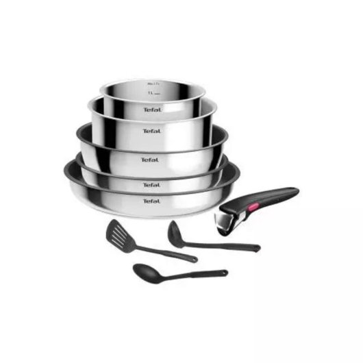 Conjunto de Frigideiras Tefal Prateado 24/28 cm 5 recip. 3 utensílios