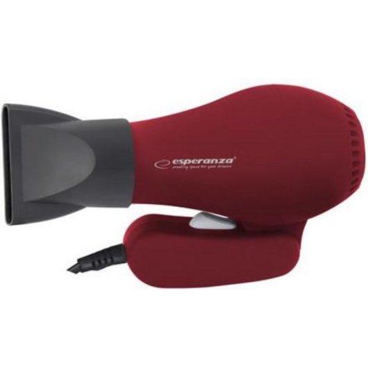 Secador de Pelo de Viaje Plegable Esperanza Aurora EBH003R 750W 2 Temperaturas 2 Velocidades Rojo