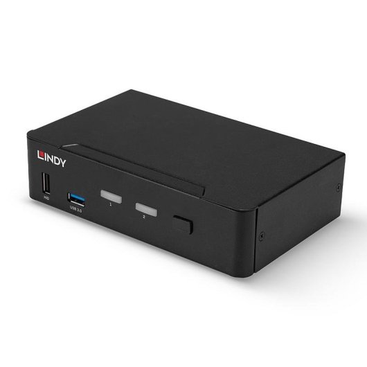 Conmutador KVM Lindy 2 Puertos DisplayPort 1.4 USB 3.0 4K 60Hz