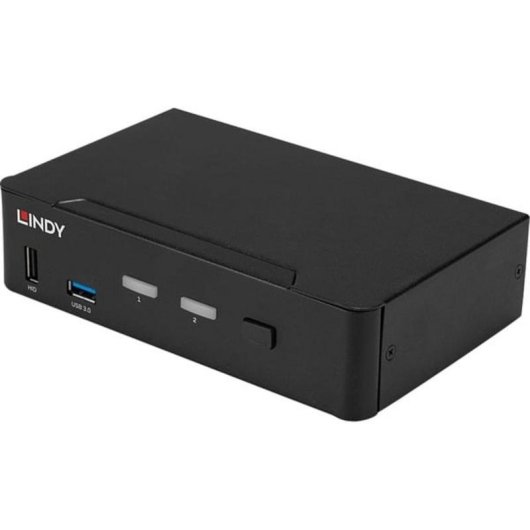 Conmutador KVM Lindy 2 Puertos DisplayPort 1.4 USB 3.0 4K 60Hz