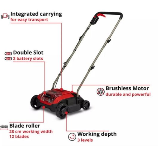 Escarificador Inalámbrico Einhell GC-SC 18/28 DS Li-Solo 18V