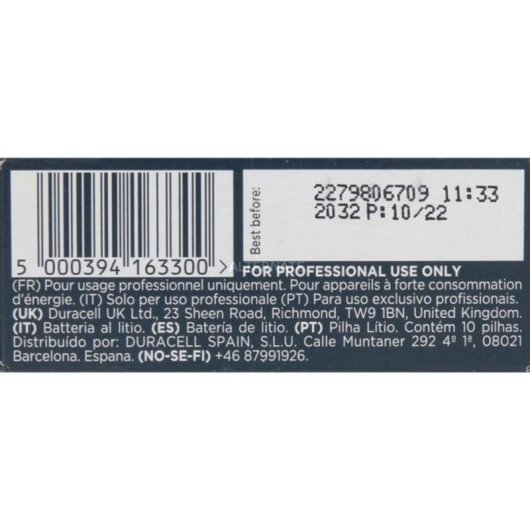 Batería Duracell CR2 Litio 3V