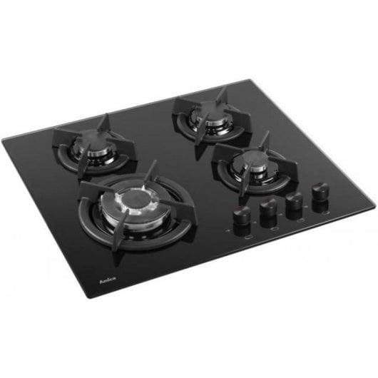 Piastra di cottura a gas Amica PG6411SR 4 fuochi vetro temperato