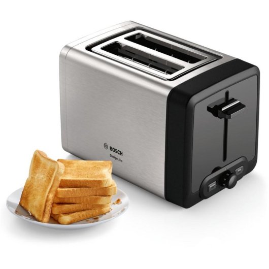 Tostapane Bosch TAT4P420DE 2 fette 970 W Nero/Argento