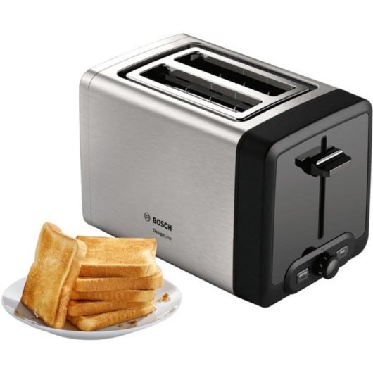Tostapane Bosch TAT4P420DE 2 fette 970 W Nero/Argento
