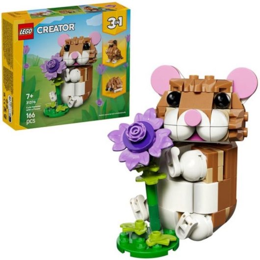 Set LEGO Creator 3 in 1 Hamster Adorabile con Fiore 31376