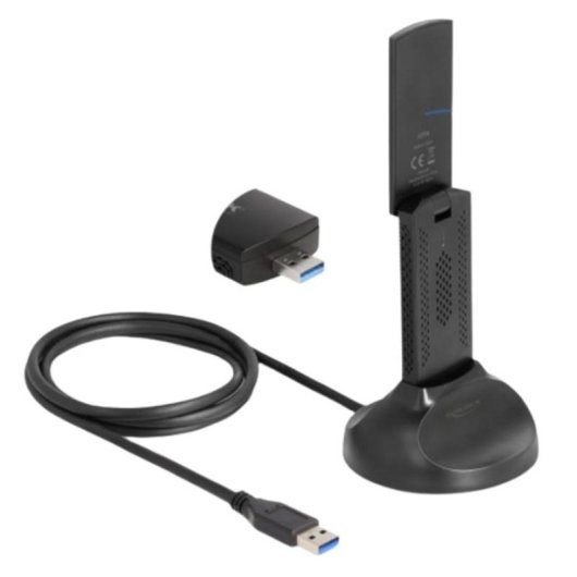 Adaptador DeLOCK USB WLAN Wi-Fi 6E AX5400 2402+574 Mbps