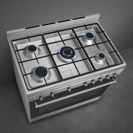 Cuisinière Smeg Concert CX90GM Acier Inoxidable 5 Zones Gaz