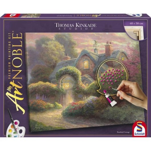 Kit Pintura por Números Schmidt Spiele My ArtNOBLE Thomas Kinkade Rosebud Cottage Acrílico