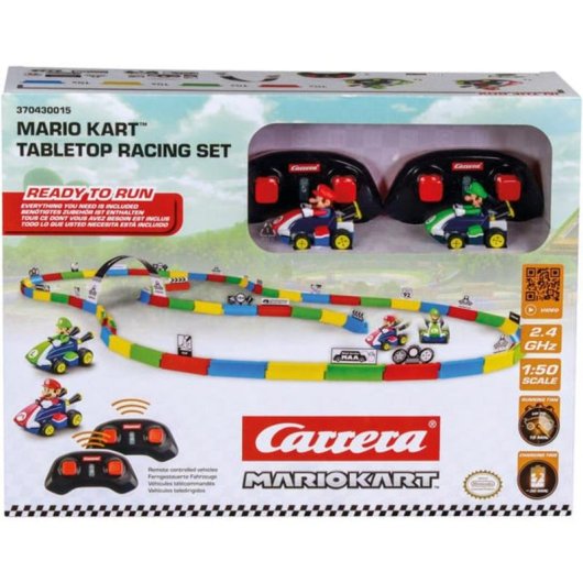 Carrera Mario Kart Tischrennset mit RC-Autos Mario und Luigi