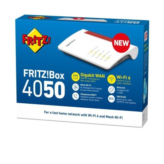 Router Fritz Box 4050 WiFi 6 Dual-Band 3Gbps USB 3.0 DECT