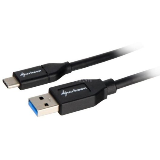 Sharkoon USB-A auf USB-C Kabel USB 3.1 Gen 2 50 cm Schwarz