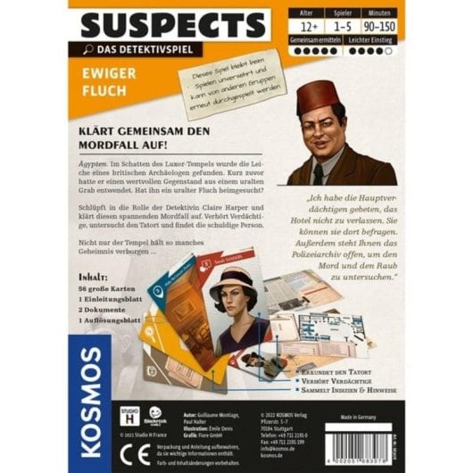 Jeu de Cartes KOSMOS Suspects Malediction Eternelle 1-5 Joueurs