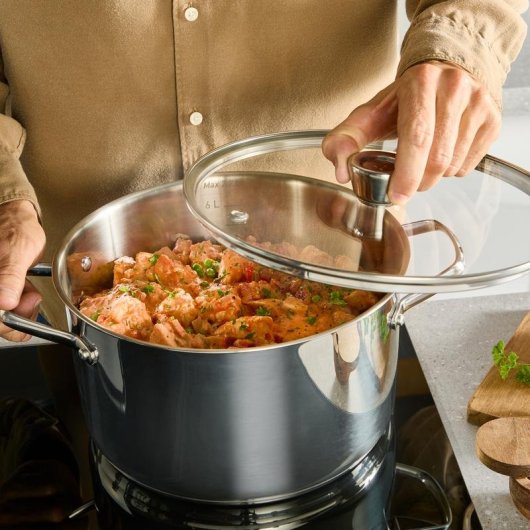 Casserole Tefal Emotion+ 22 cm Inoxidable avec Verre